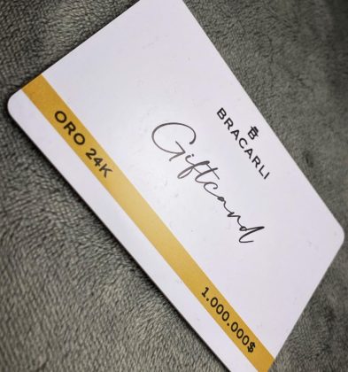 Tarjeta De Regalo Bracarli Para Canjear En Oro Amarillo 24K $1´000.000