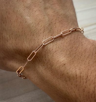 23cm Pulso Tejido Barril Oro Rosa 18k 2.55gr 3.1mm