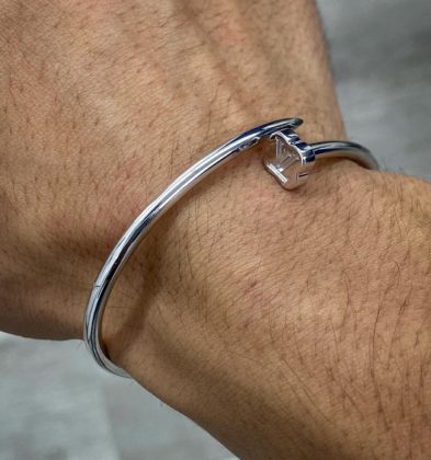 Pulso Aro LV Oro Blanco 18K Italy 7.25 gr 17 cm