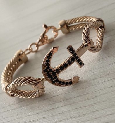 Pulso Ancla Con Swarovski Por Fabricacion 35 gr