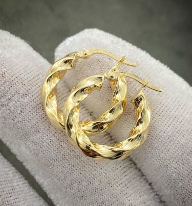 Candonga Entorchada En Linea Oro Amarillo 18k 2.6gr 20.6mm