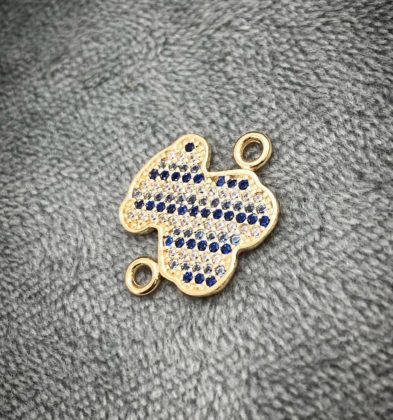 Herraje De Oso TH Con Swarovski Oro Amarillo 18k 1.65gr 2cm