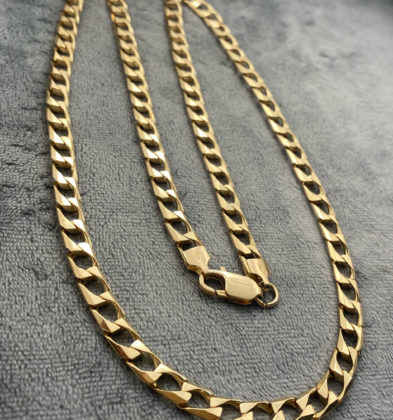 60cm Cadena Tejido Pancer Oro Amarillo 18k Italy 59.3gr 6.1mm