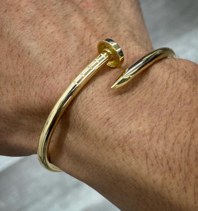 Pulso Clavo CT Liso Oro Amarillo 18K Italy 10.0 gr 17cm