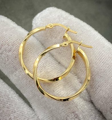 Candongas Entorchadas Oro Amarillo 18k Italy 2.1 gr 23.6 mm