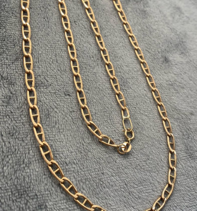 55 Cm Cadena Tejido Escalera Oro Rosa 18k Italy 7.0gr 3.6mm