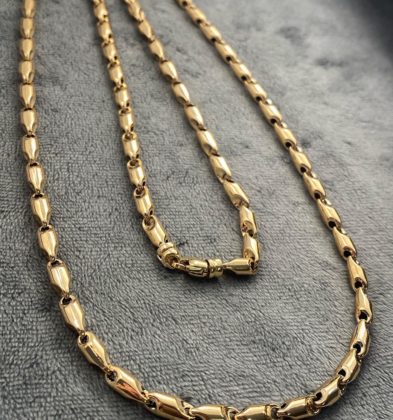 60cm Cadena Tejido Rustico Oro Amarillo 18k Italy 26.7gr 4.2mm
