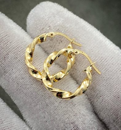 Candongas Entorchadas Oro Amarillo 18k 1.6 gr 17.7 mmm