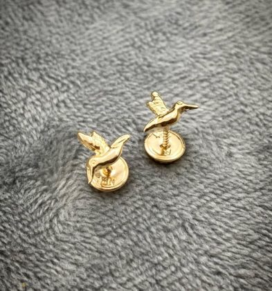 Topos De Colibri Oro Amarillo 18k 0.5gr 8.1 mm