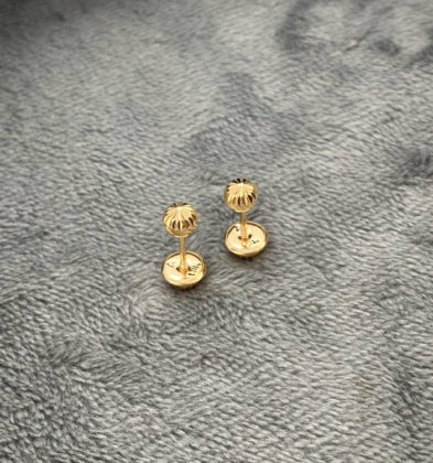 Topo Bola Diamantada #5mm Oro Amarillo 18k 0.7gr