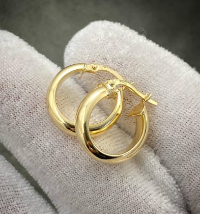 Candonga Lisa Oro Amarillo 18k Italy 2.25gr 17.6mm