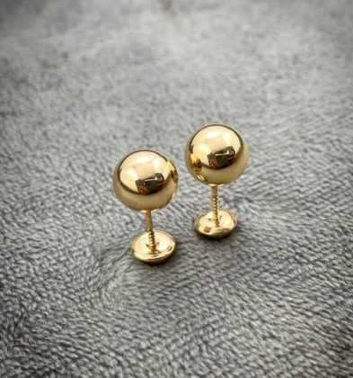 Topos Bola Lisa Oro Amarillo 18k 0.85gr 8mm