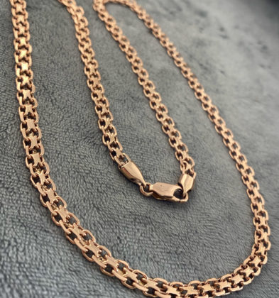 55cm Cadena Tejido Chino Oro Rosa 18k 26.9gr 5mm