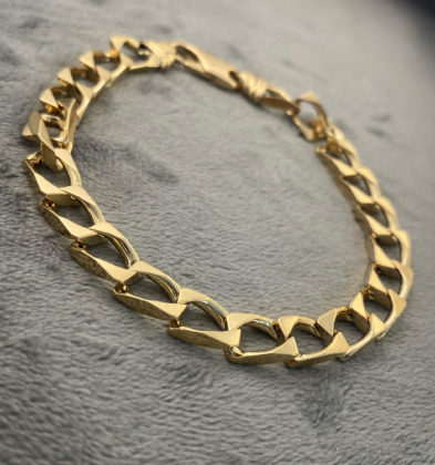 Pulsera Tejido Pancer Oro Amarillo 18k Italy 25.8 gr 21cm 6.9mm