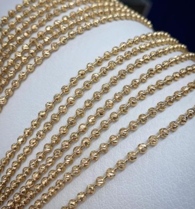 60 cm Cadena Militar Diamantada Oro Amarillo 18K 19.6 gr #3mm