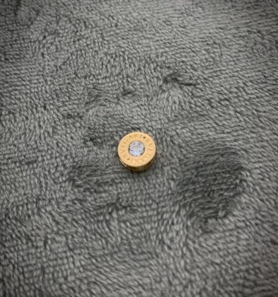 Herraje De BV Con Swarovski Blanco Oro Amarillo 18k 0.5gr 0.5 cm