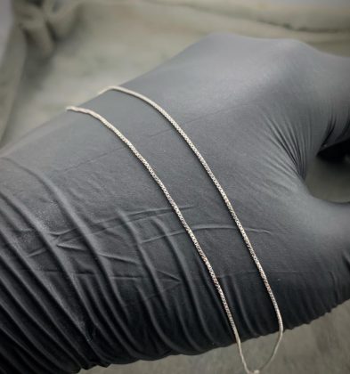 40 cm Cadena Veneciana Oro Blanco 18K Italy 1.7 gr 0.8mm