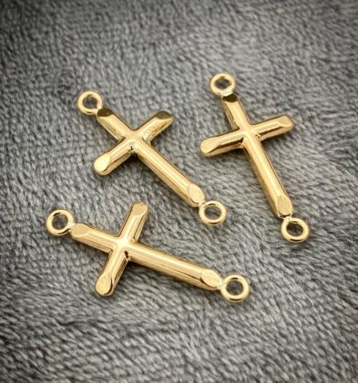 Herraje De Cruz Oro Amarillo 18k 0.6gr 2.5 cm