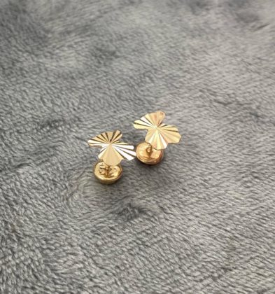 Topos De Oso TH Diamantado Oro Amarillo 18k 0.8gr 8.0mm