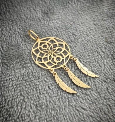 Dije De Atrapa Sueños Oro Amarillo 18k Italy 0.5gr 3cm