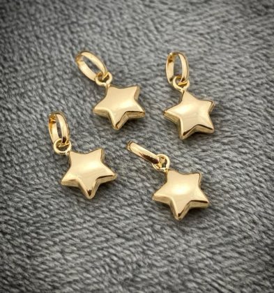 Dije De Estrella Oro Amarillo 18k 0.3 gr 1.3 cm