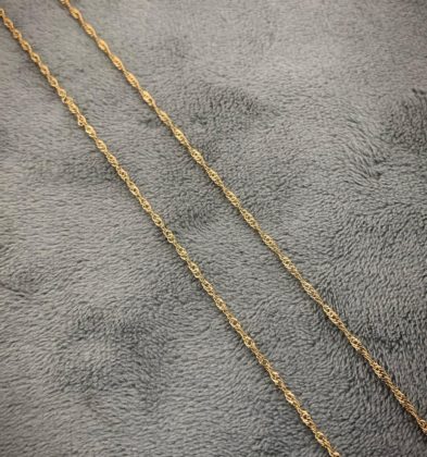 45cm Cadena Tejido Singapur Oro Amarillo Italy 2.7gr 1.7mm