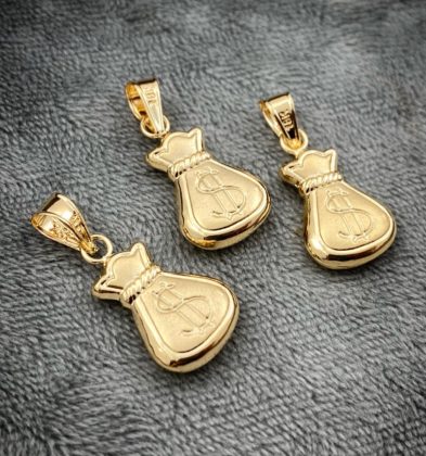 Dije De Bolsa De Dinero Oro Amarillo 18k 1.2gr 2.5 cm