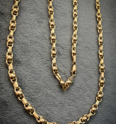 70cm Cadena Tejido Rustico Oro Amarillo 18k 17.4gr 4.5mm