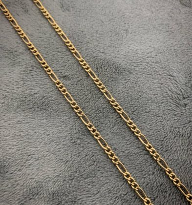 50cm Cadena Tejido Figaro Oro Amarillo 18k Italy 3.35gr 2.4mm