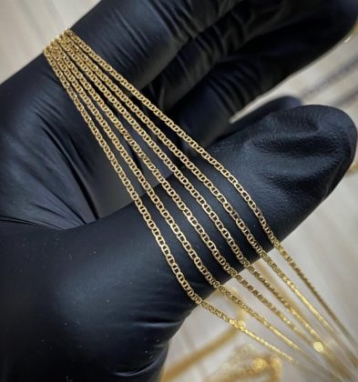 50cm Cadena Tejido Escalera Oro Amarillo 18k 1.55gr 1.2mm