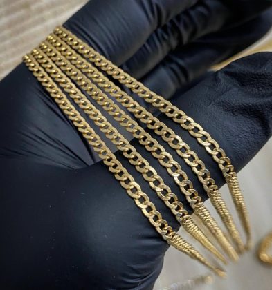 45cm Cadena Tejido Cubano Oro Amarillo 18k Italy 4.3gr 2.8mm