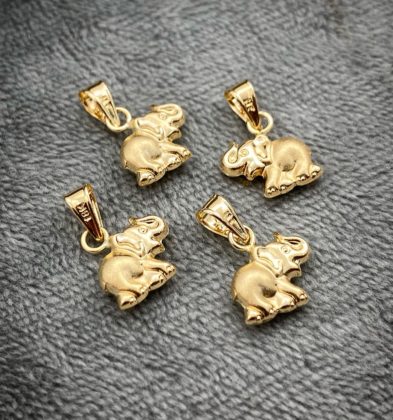 Dije De Elefante Oro Amarillo 18k 0.4gr 1.5 cm