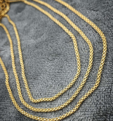 40cm Cadena Tejido Chino Oro Amarillo 18k Italy 2.25gr 1.5mm