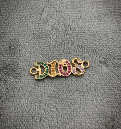 Herraje De Dios Con Swarovski Multicolor 1.6gr 2.7cm