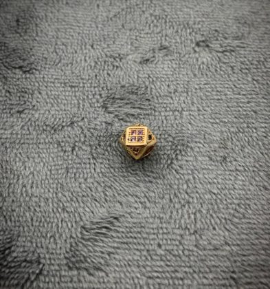 Herraje De Rombo Con Swarovski Multicolor Oro Amarillo 18k 1.2gr 0.4 cm