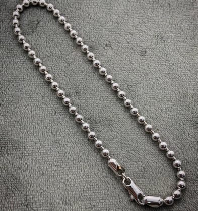 Tobillera Militar Lisa Oro Blanco 18k 11gr 25cm 4.0mm