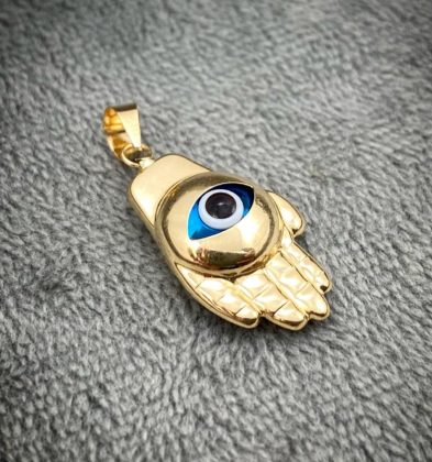 Dije De Ojo Turco Oro Amarillo 18k Italy 1.25gr 2.7cm