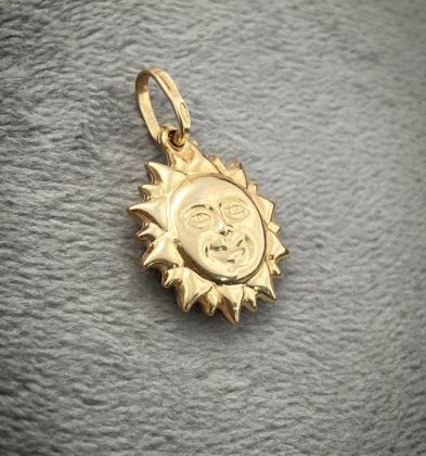 Dije De Sol Oro Amarillo 18k Italy 1.6gr 2.3cm