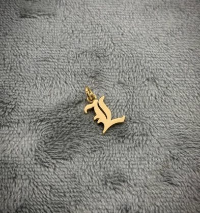 Dije De Letra L Oro Amarillo 18k 1.0gr 1.5 cm