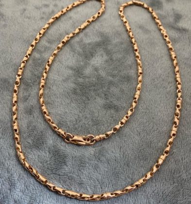 60 cm Cadena Rustica Maciza Oro Rosado 18K 750 25.7 gr 3mm