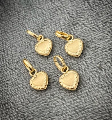 Dije De Corazon Con Borde Oro Amarillo 18k 0.3gr 1.2cm