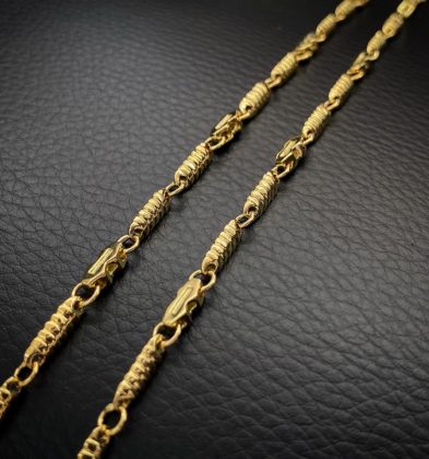 60cm Cadena Tejido Rustico Oro Amarillo 18k 38.9gr 2.7mm