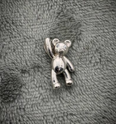 Dije De Oso Con Swarovski Blanco Oro Blanco 18K 1.5 gr 1.5 cm