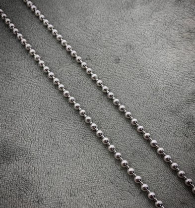 50cm Cadena Militar Lisa Oro Blanco 18k 21.75gr 4.0mm