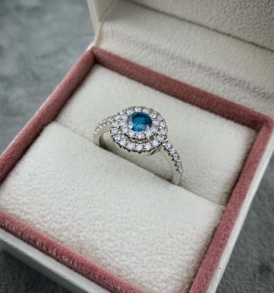 Solitario Con 70 pts Centrales Y 86 Pts Laterales De Diamantes Oro Blanco 18k 6.4 gr #10