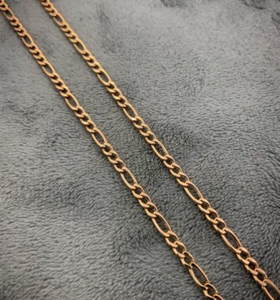 80cm Cadena Tejido Figaro Oro Amarillo 18k Italy 27.8gr 3.3mm
