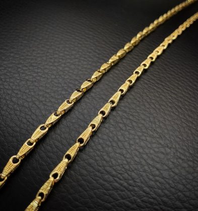 55cm Cadena Tejido Rustico Oro Amarillo 18k 29.5gr 2.8mm