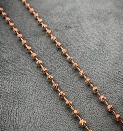 60 cm Cadena Militar Diamantada Oro Rosa 23gr 4mm