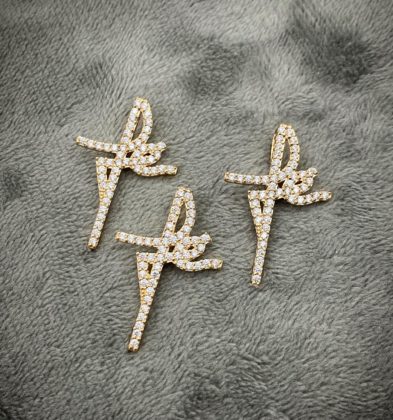 Dije De Fé Con Swarovski Oro Amarillo 18k 2.0gr 2.7cm