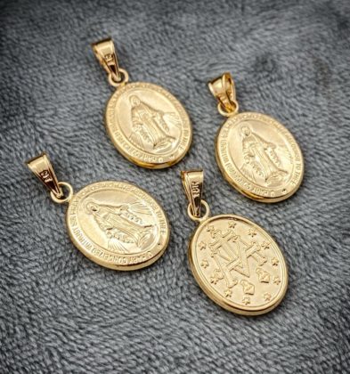 Dije De La Virgen Milagrosa Oro Amarillo 18k 1.1gr 2.5 cm